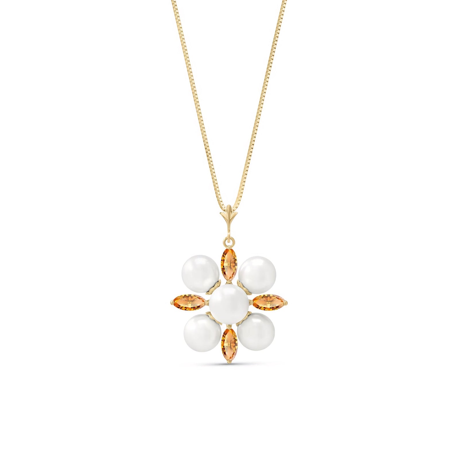 Yellow Gold Belle Necklace White Topaz 10K — Aurelia