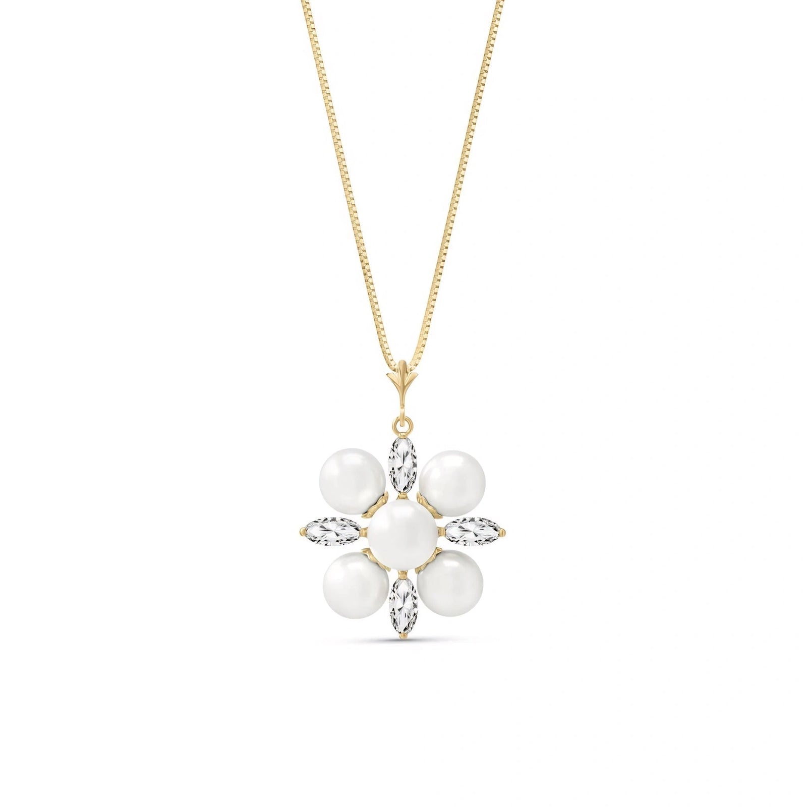 Yellow Gold Belle Necklace White Topaz 10K — Aurelia