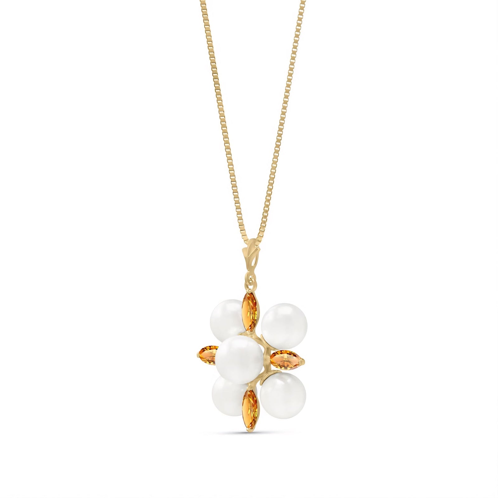 Yellow Gold Belle Necklace White Topaz 10K — Aurelia