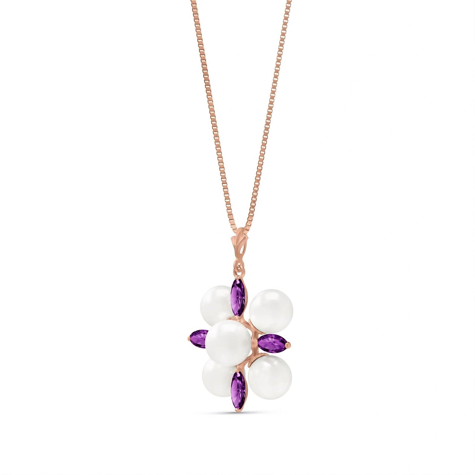 Rose Gold Belle Necklace Amethyst 10K — Aurelia