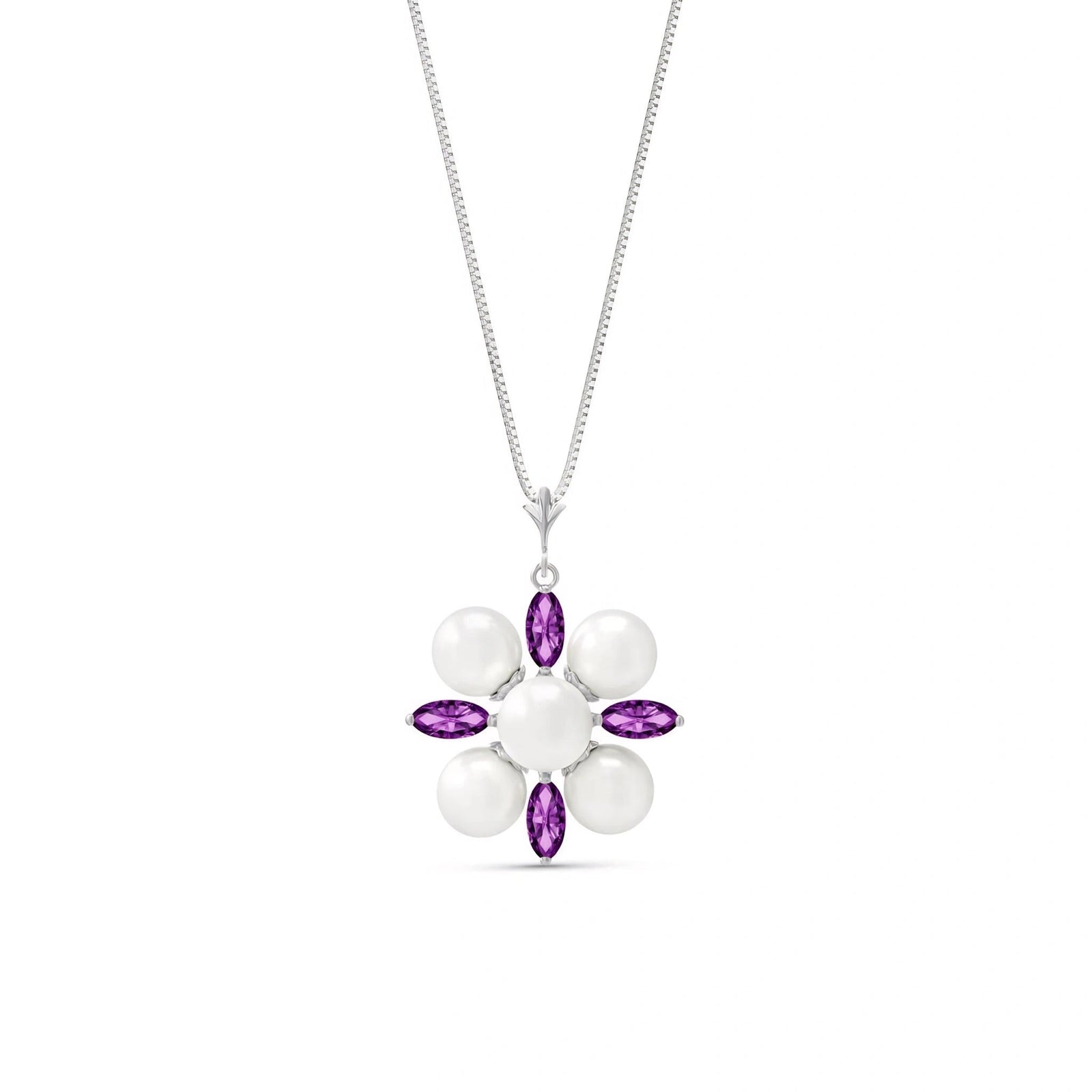White Gold Belle Necklace Amethyst 10K — Aurelia