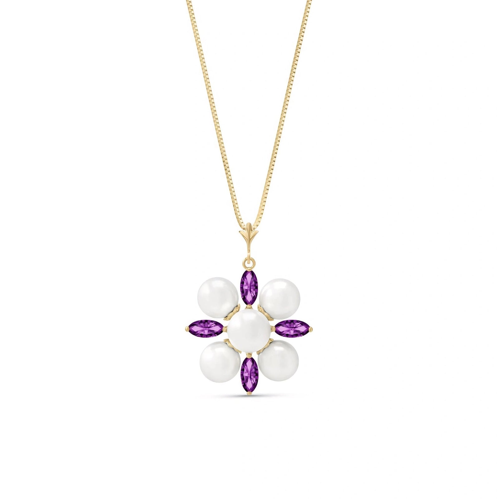 Yellow Gold Belle Necklace Amethyst 10K — Aurelia