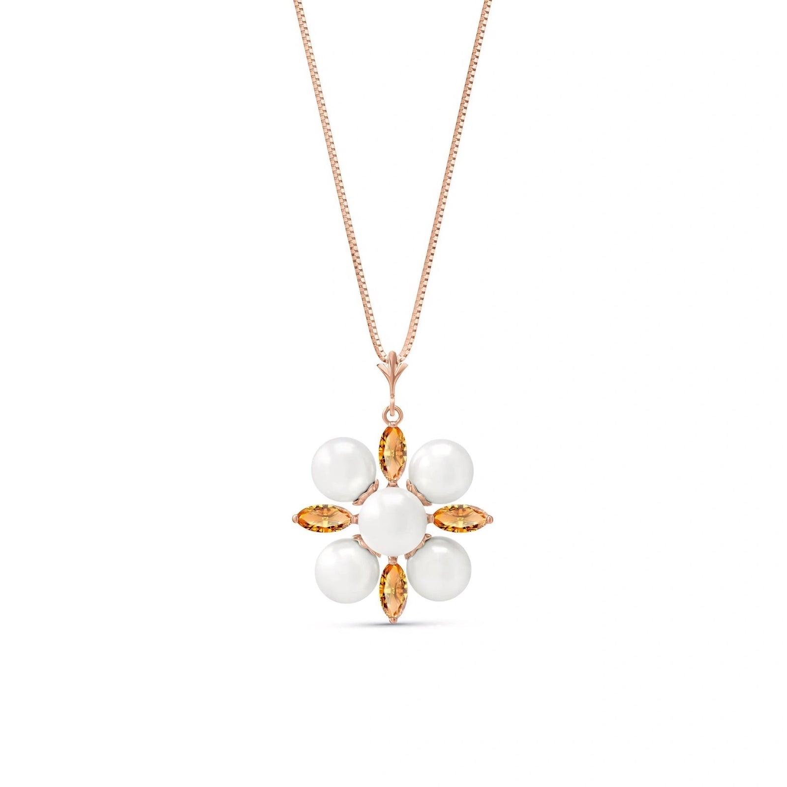 Rose Gold Belle Necklace Citrine 10K — Aurelia