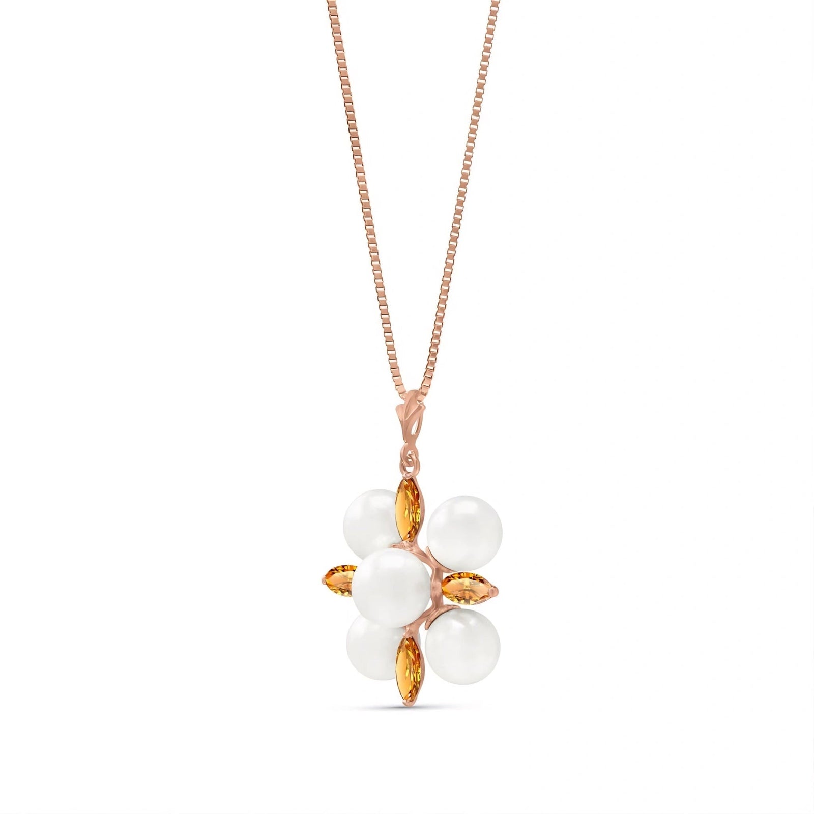Rose Gold Belle Necklace Citrine 10K — Aurelia