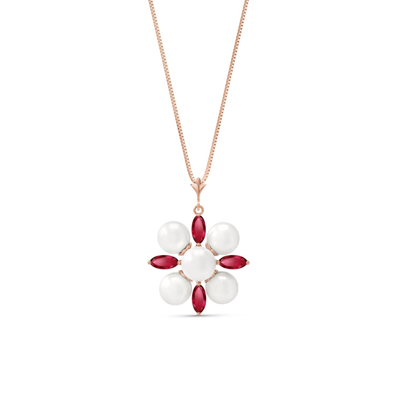 Rose Gold Belle Necklace Garnet 10K — Aurelia