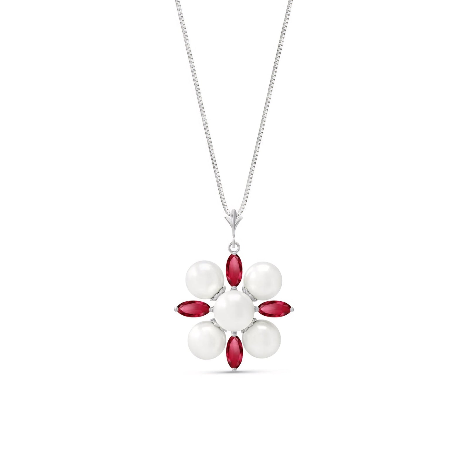 White Gold Belle Necklace Garnet 10K — Aurelia