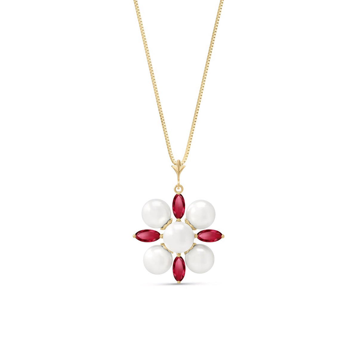 Yellow Gold Belle Necklace Garnet 10K — Aurelia