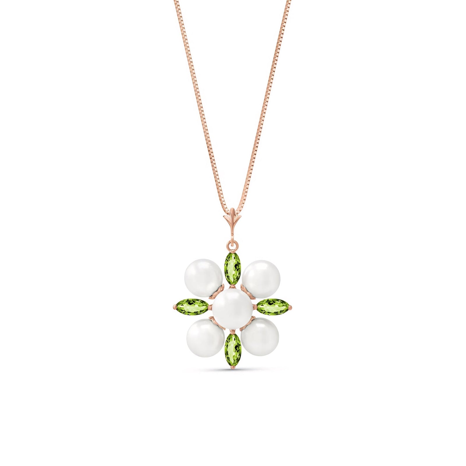 Rose Gold Belle Necklace Emerald 10K — Aurelia