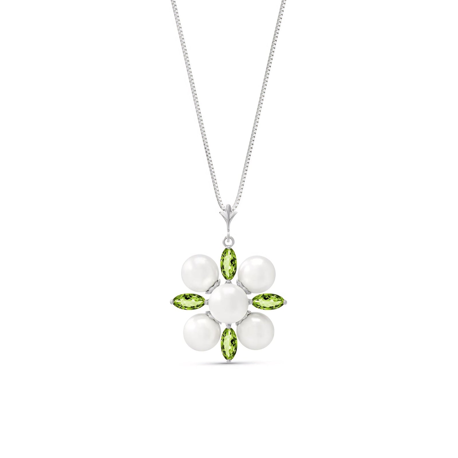 White Gold Belle Necklace Emerald 10K — Aurelia