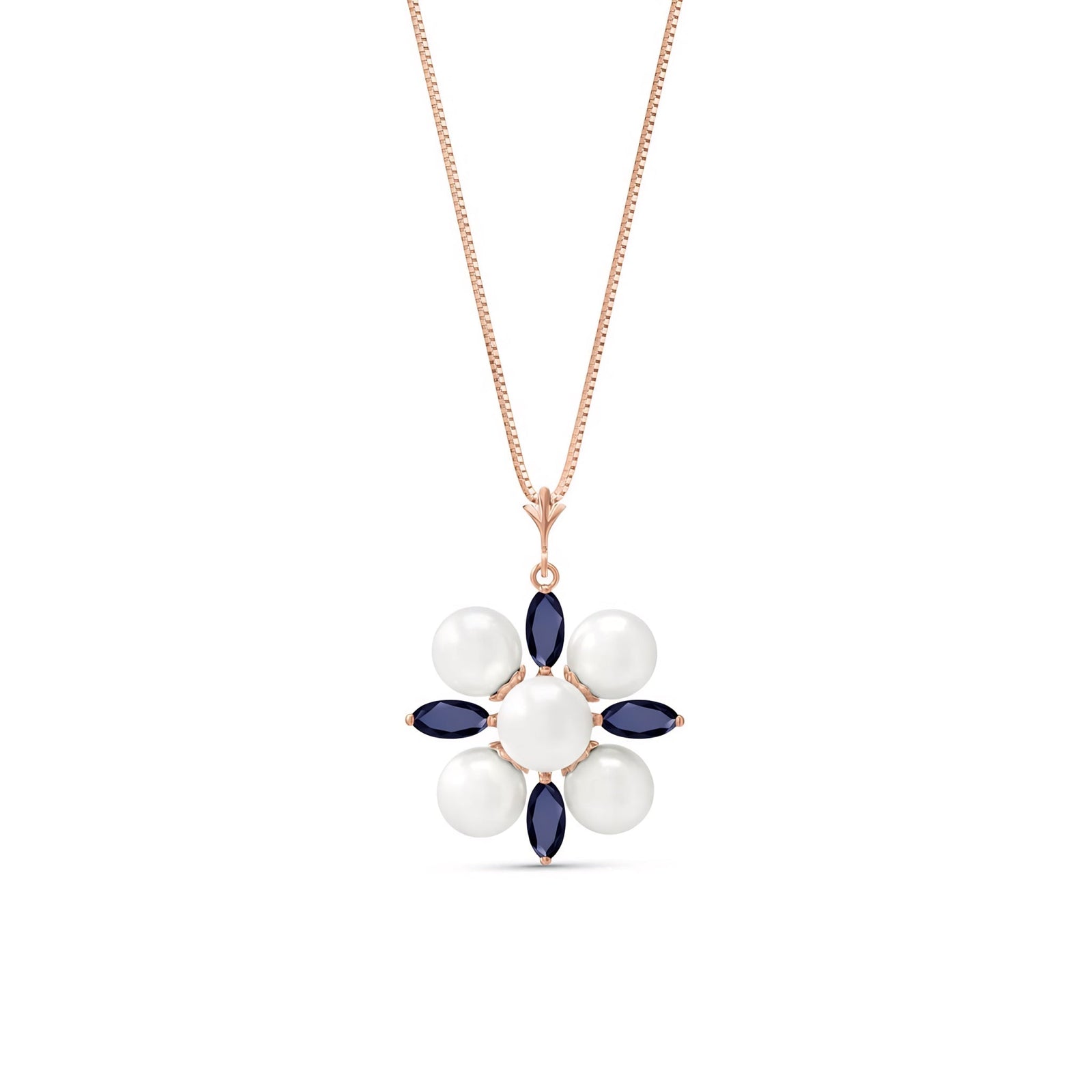 Rose Gold Belle Necklace Aquamarine 10K — Aurelia