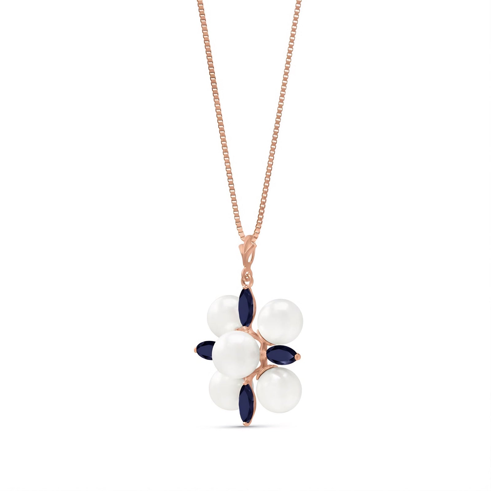Rose Gold Belle Necklace Aquamarine 10K — Aurelia