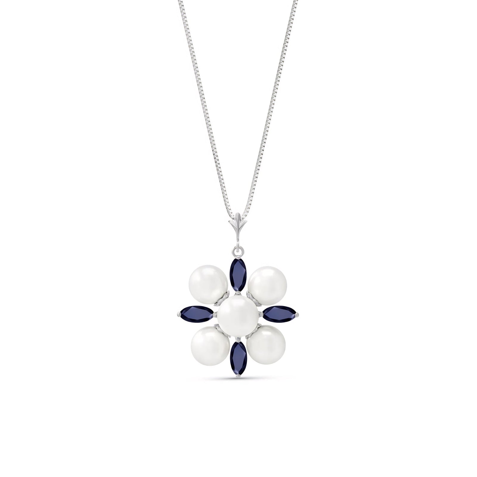 White Gold Belle Necklace Aquamarine 10K — Aurelia