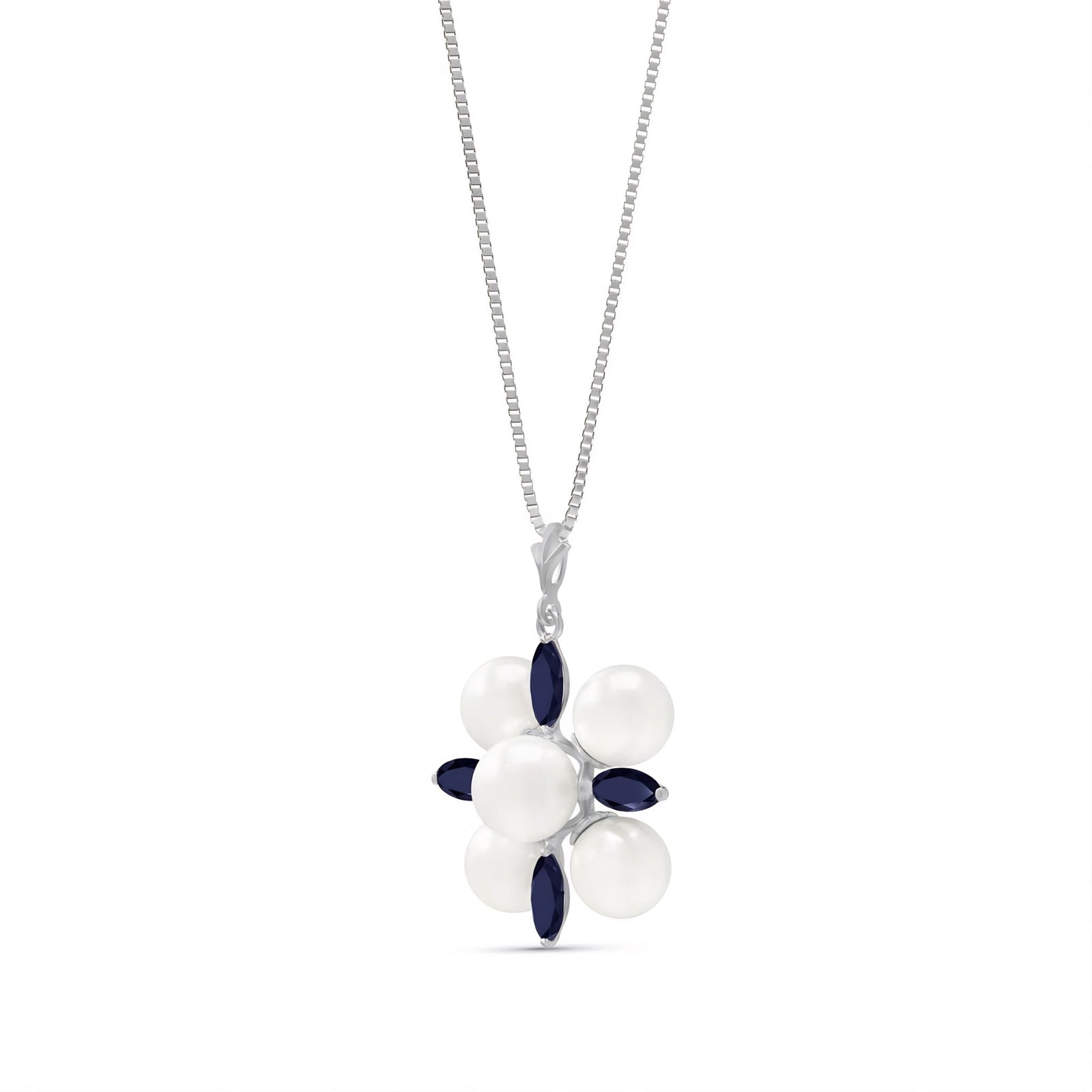 White Gold Belle Necklace Aquamarine 10K — Aurelia