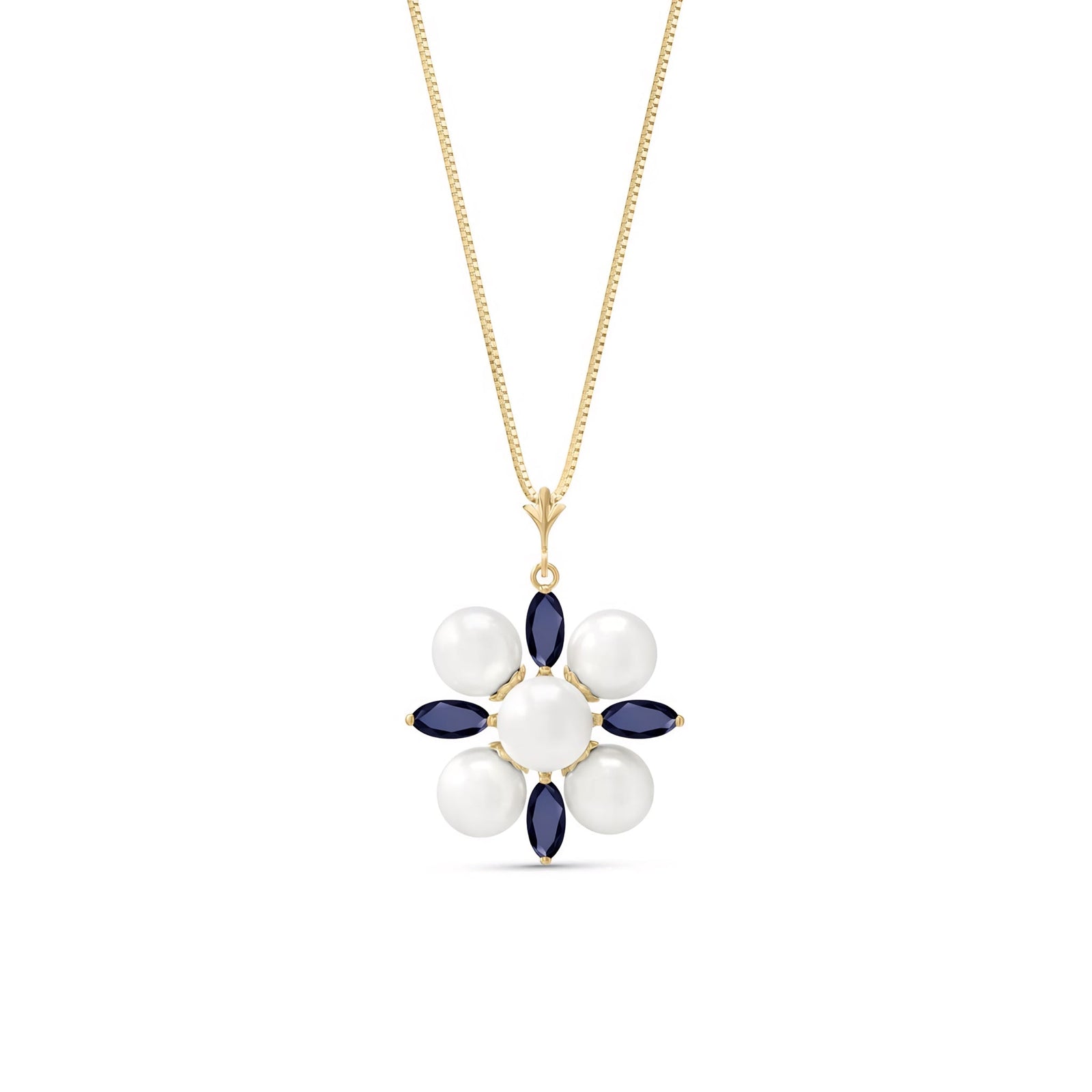 Yellow Gold Belle Necklace Aquamarine 10K — Aurelia