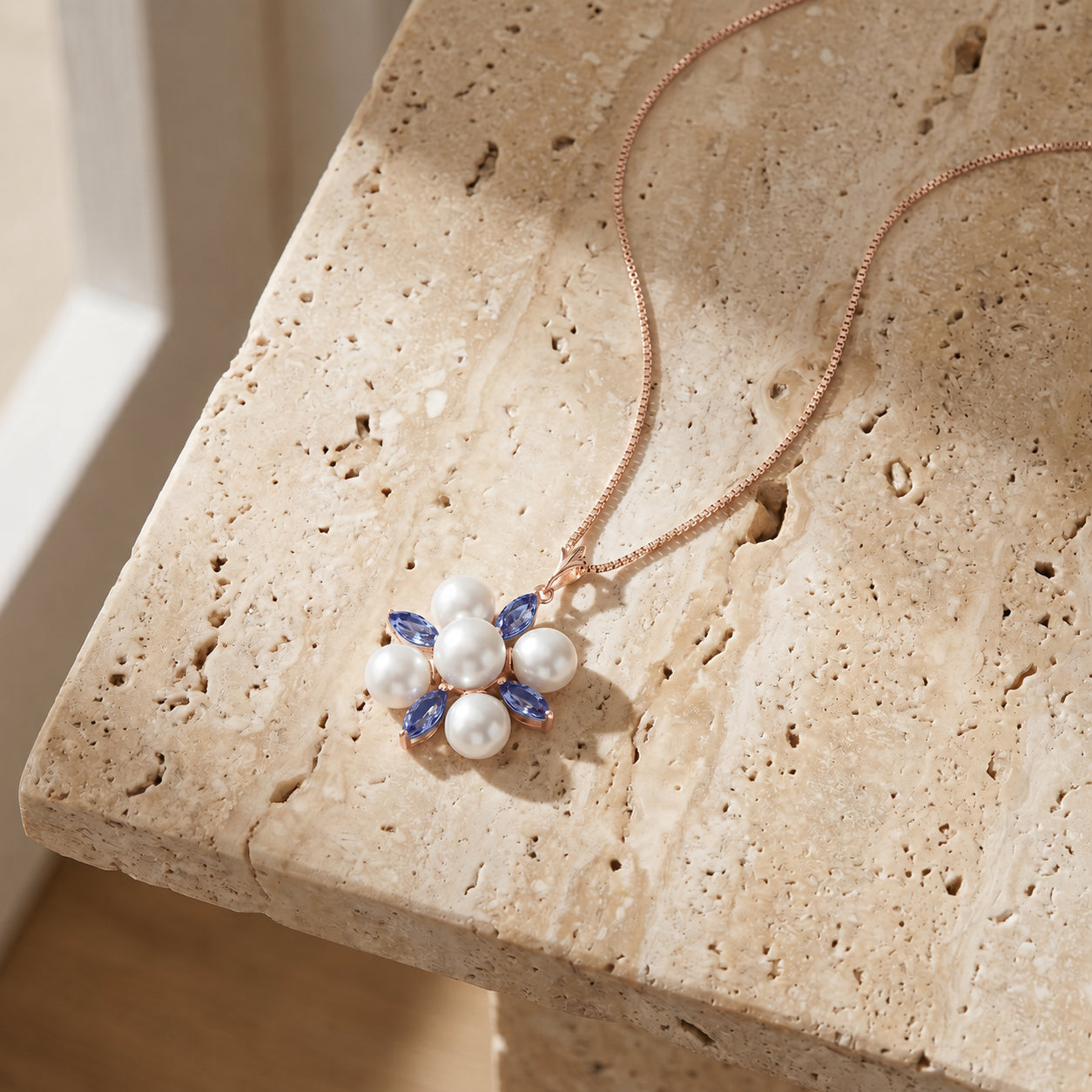 Rose Gold Belle Necklace Tanzanite 10K — Aurelia