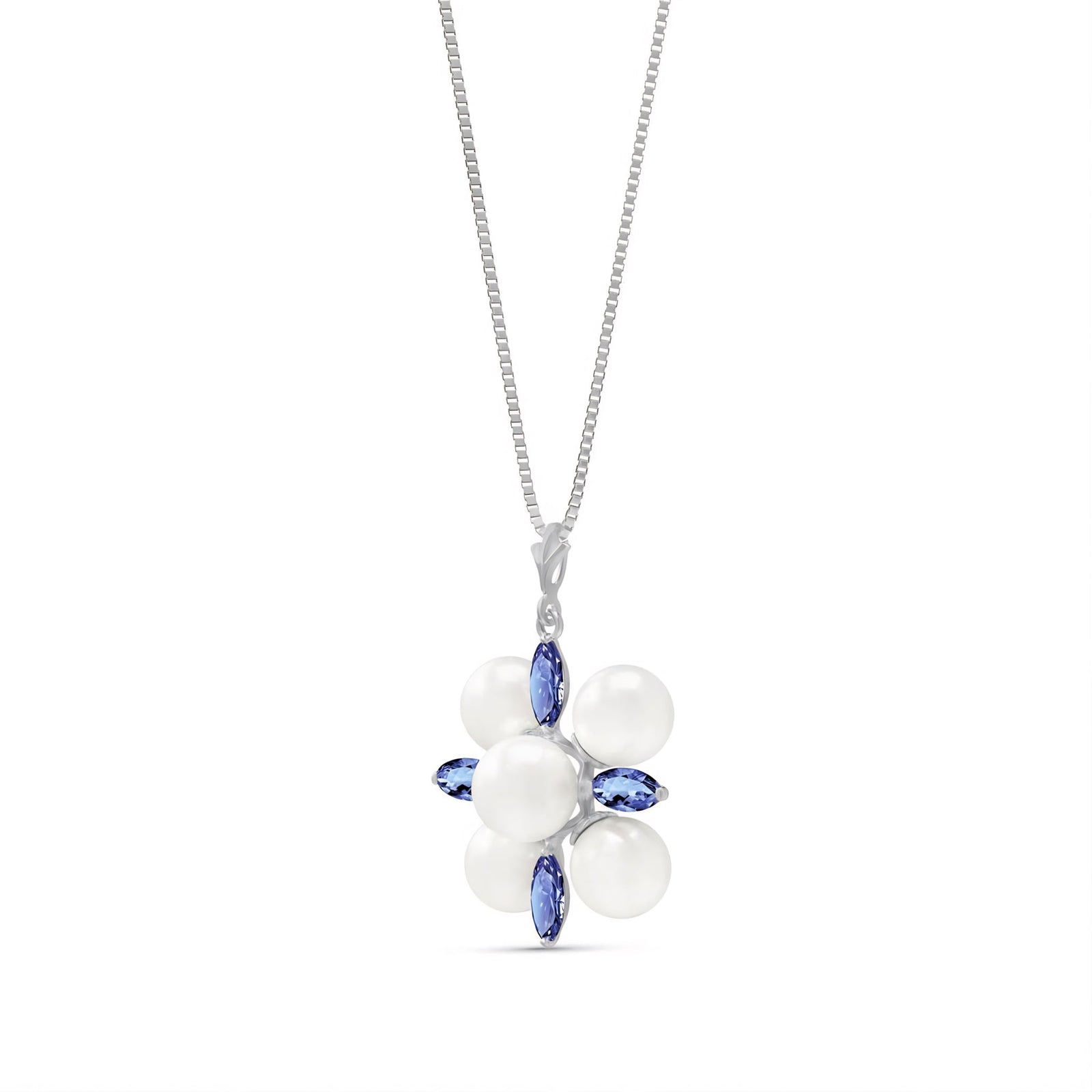 White Gold Belle Necklace Tanzanite 10K — Aurelia