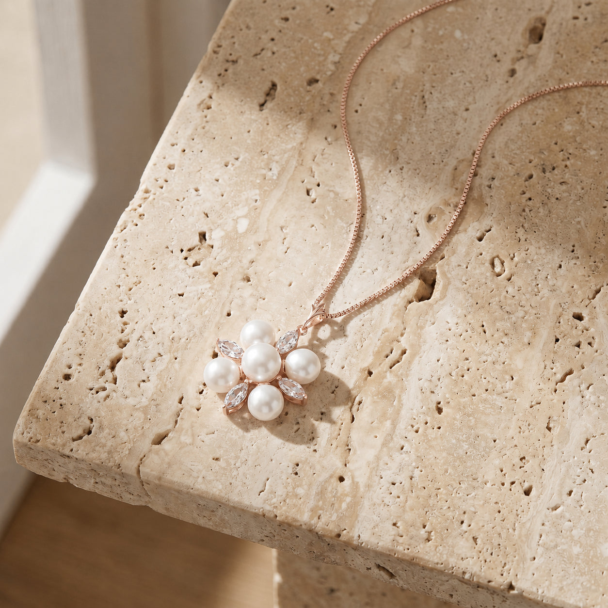 Rose Gold Belle Necklace Sapphire 10K — Aurelia
