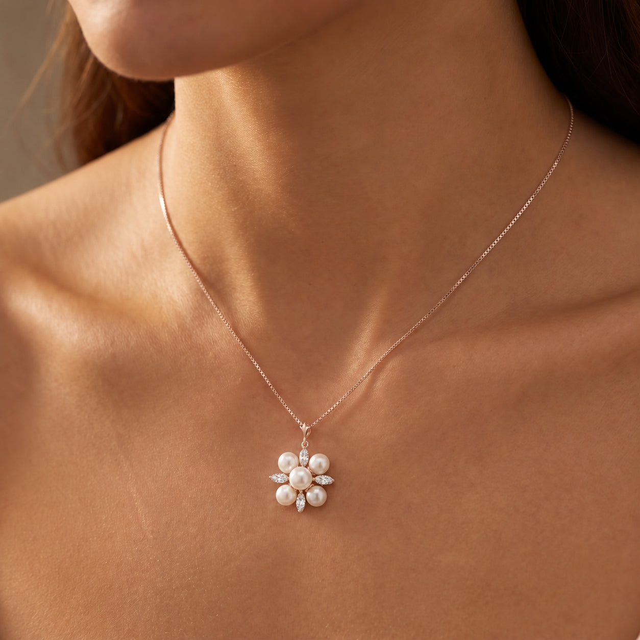 Rose Gold Belle Necklace Sapphire 10K — Aurelia