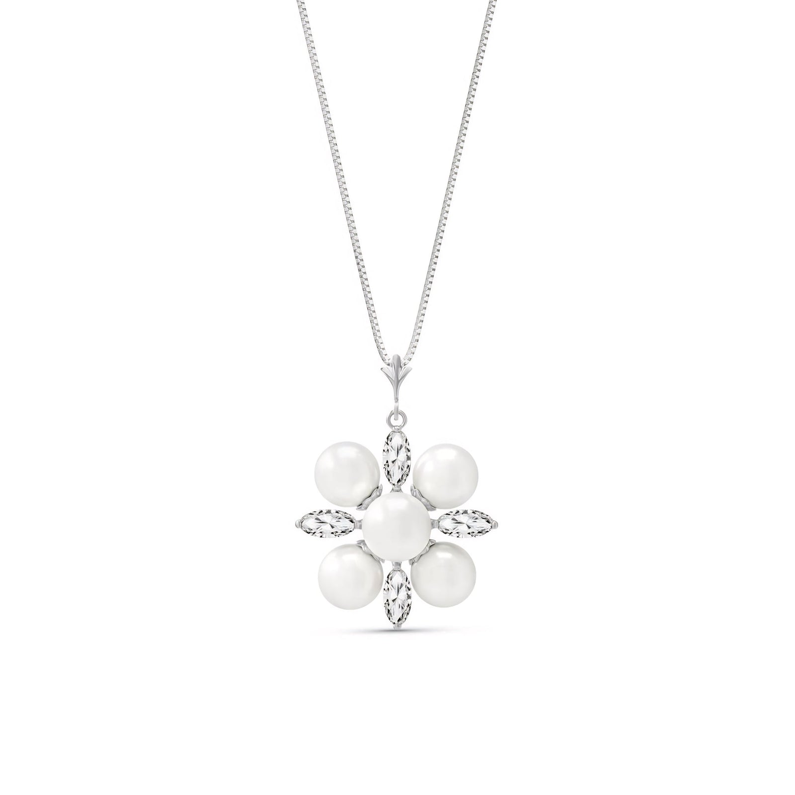 White Gold Belle Necklace Sapphire 10K — Aurelia