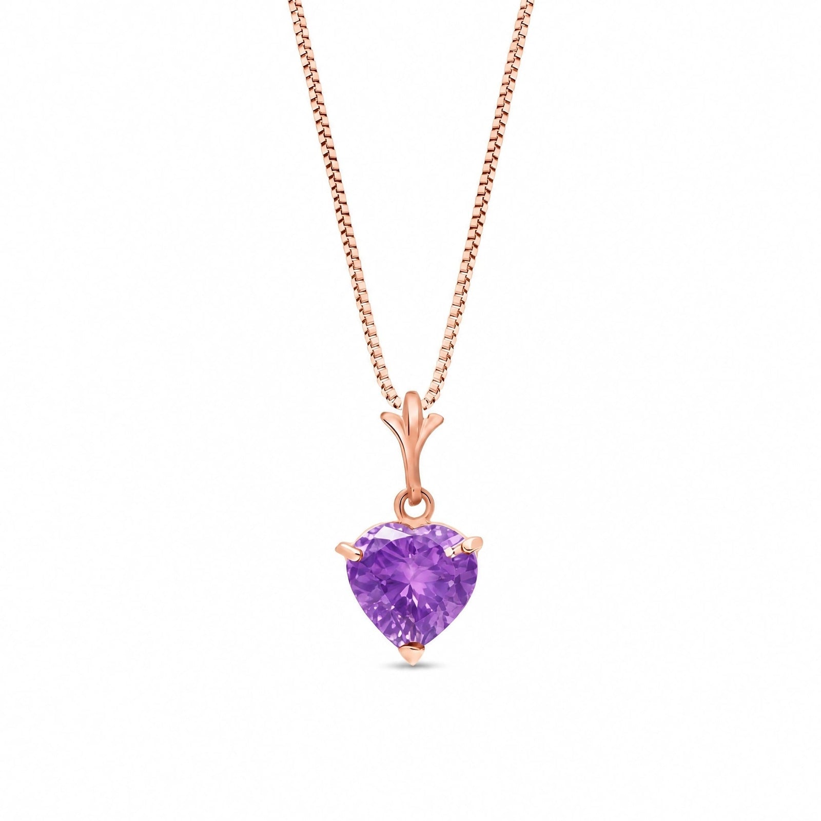 Rose Gold Classic Necklace Amethyst 10K — Alida