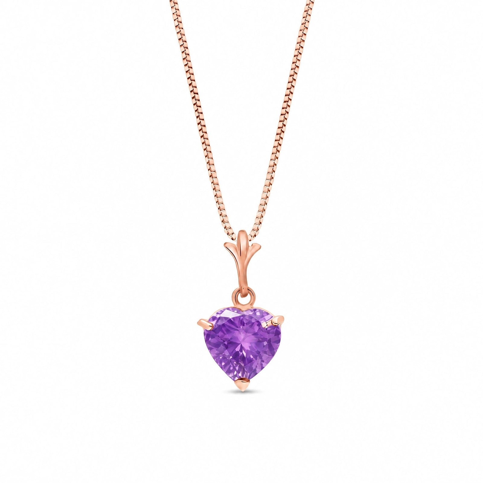Rose Gold Classic Necklace Amethyst 10K — Alida