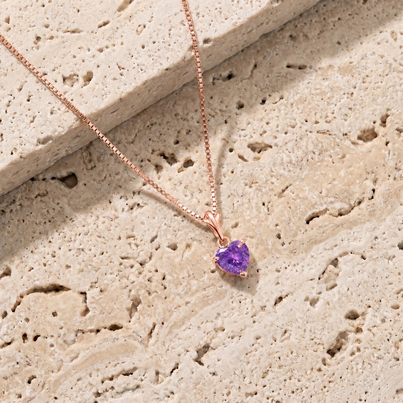 Rose Gold Classic Necklace Amethyst 10K — Alida