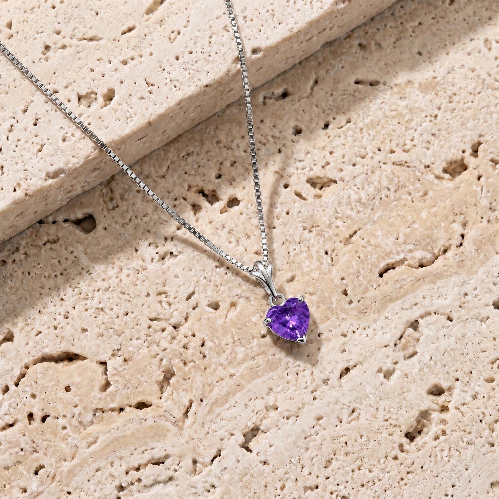 White Gold Classic Necklace Amethyst 10K — Alida