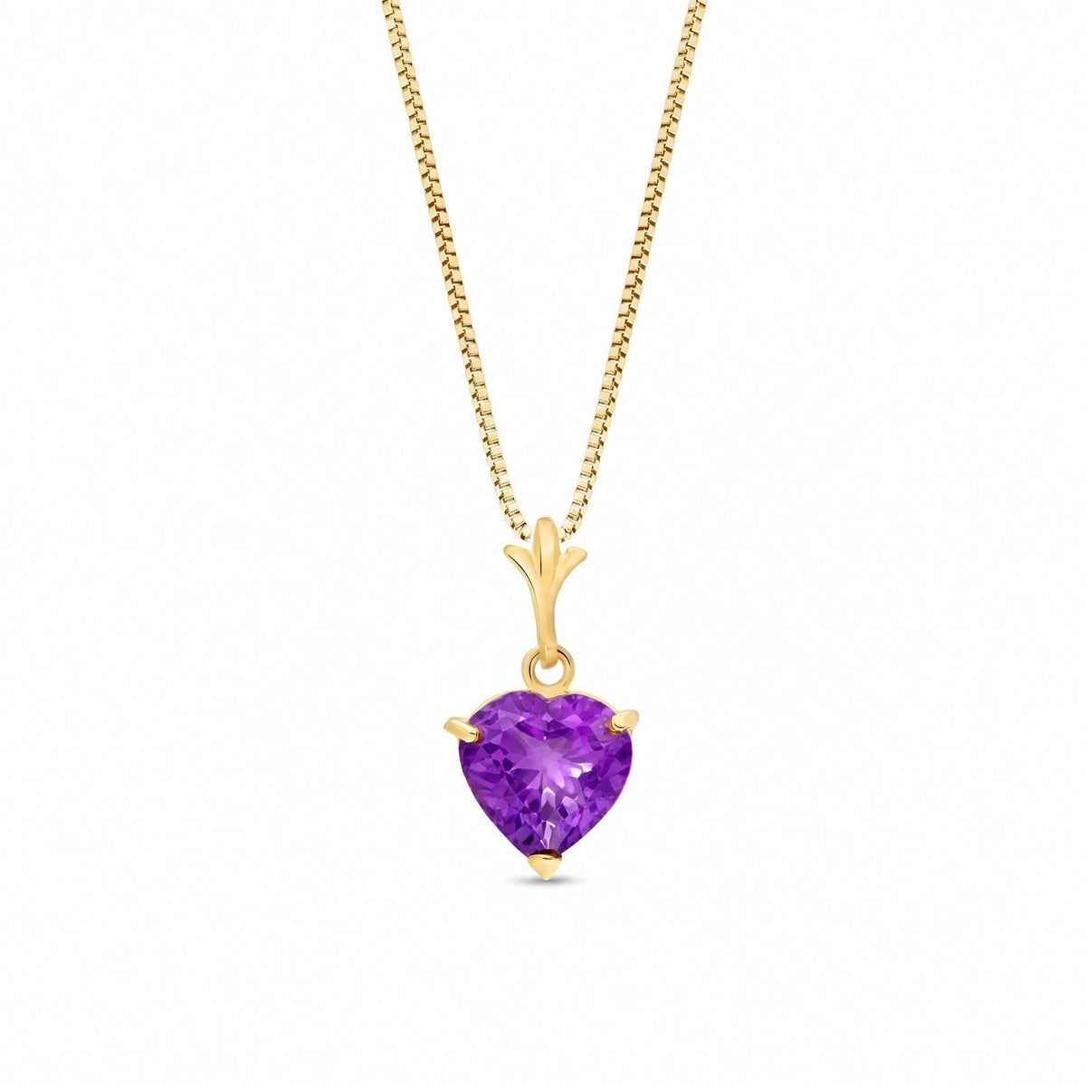 Yellow Gold Classic Necklace Amethyst 10K — Alida