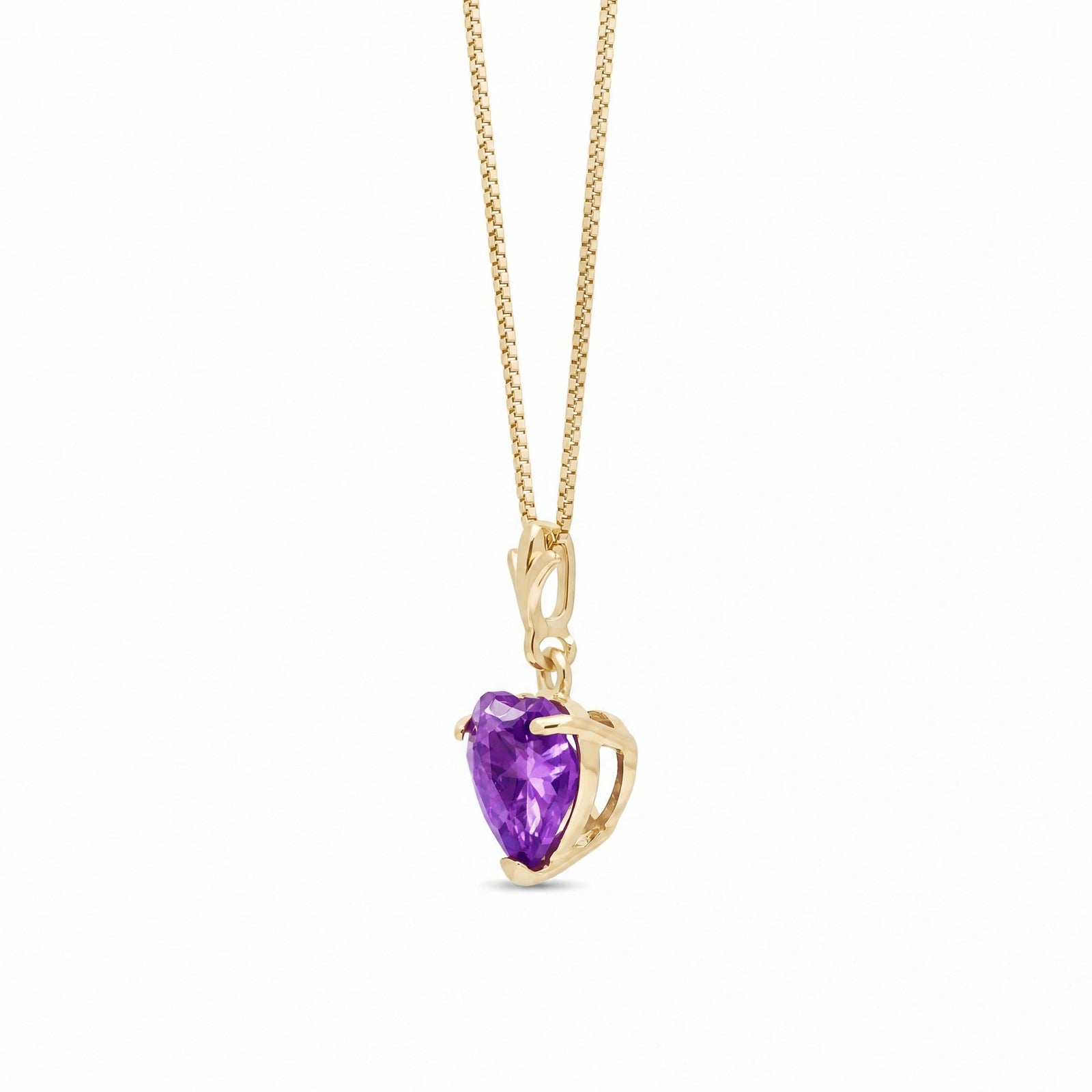 Yellow Gold Classic Necklace Amethyst 10K — Alida