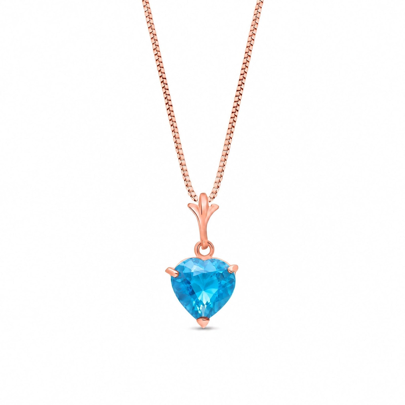 Rose Gold Classic Necklace Blue Topaz 10K — Alida