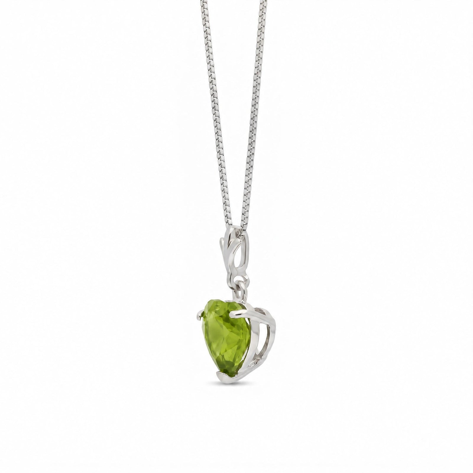 White Gold Classic Necklace Peridot 10K — Alida