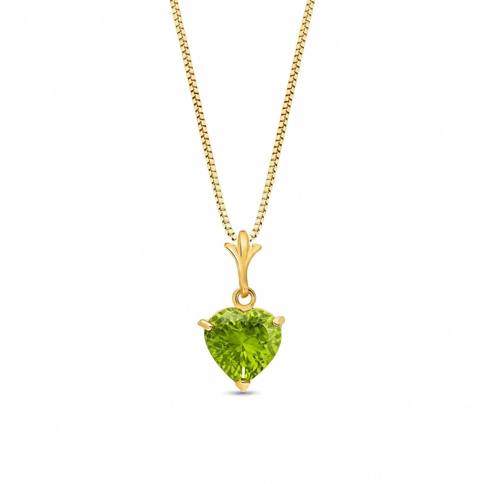 Yellow Gold Classic Necklace Peridot 10K — Alida
