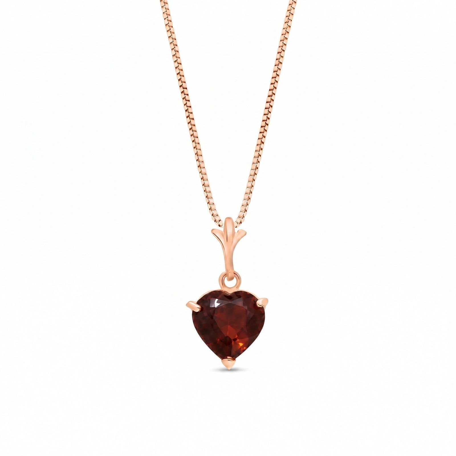 Rose Gold Classic Necklace Garnet 10K — Alida
