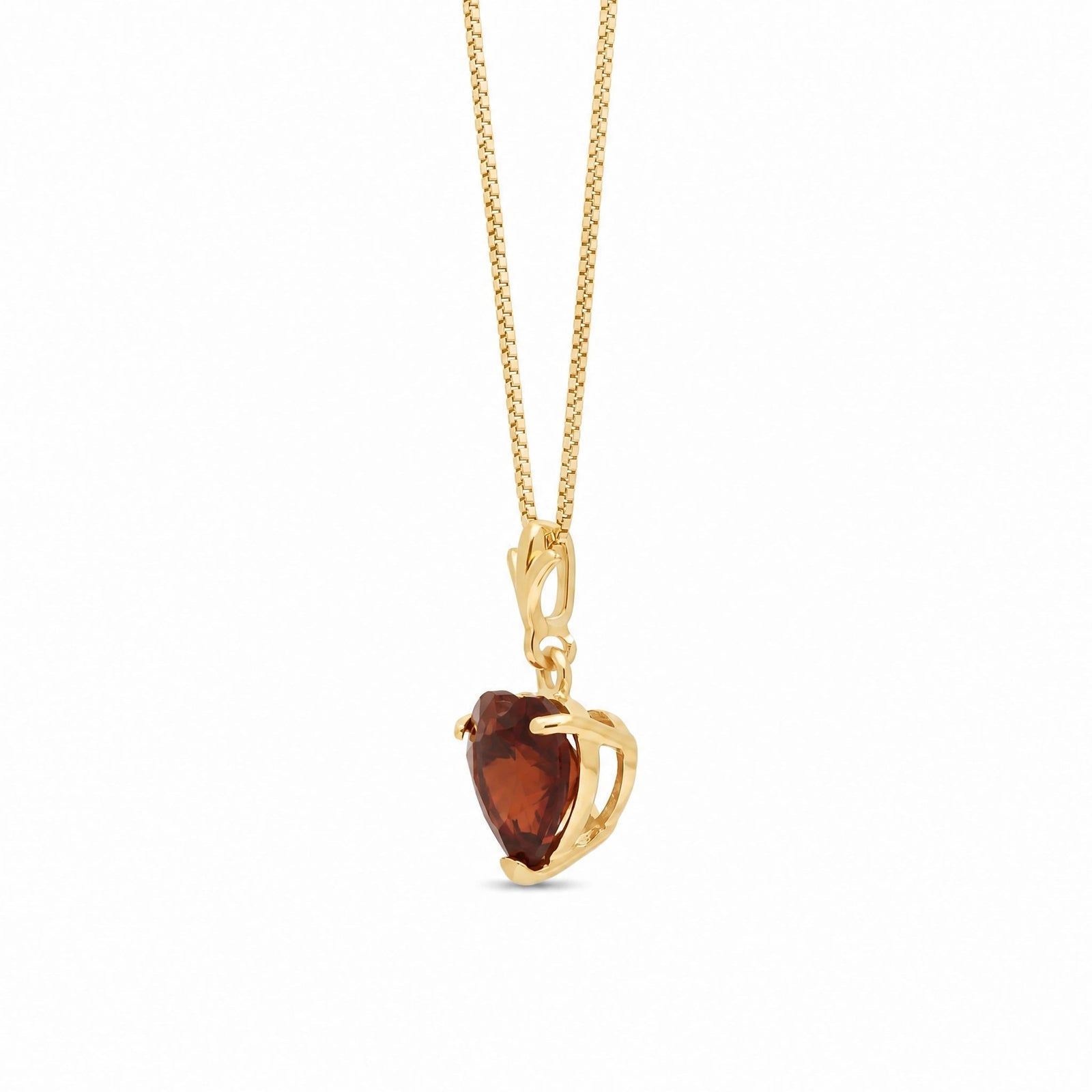 Yellow Gold Classic Necklace Garnet 10K — Alida
