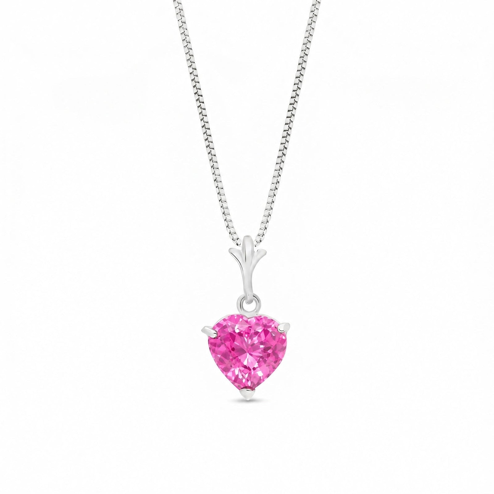 White Gold Classic Necklace Pink Topaz 10K — Alida