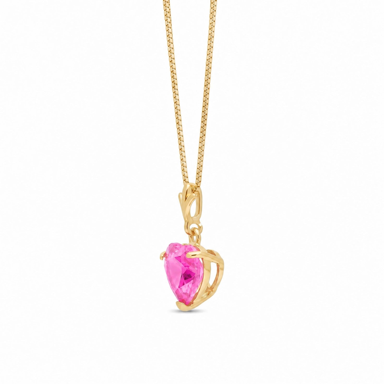 Yellow Gold Classic Necklace Pink Topaz 10K — Alida