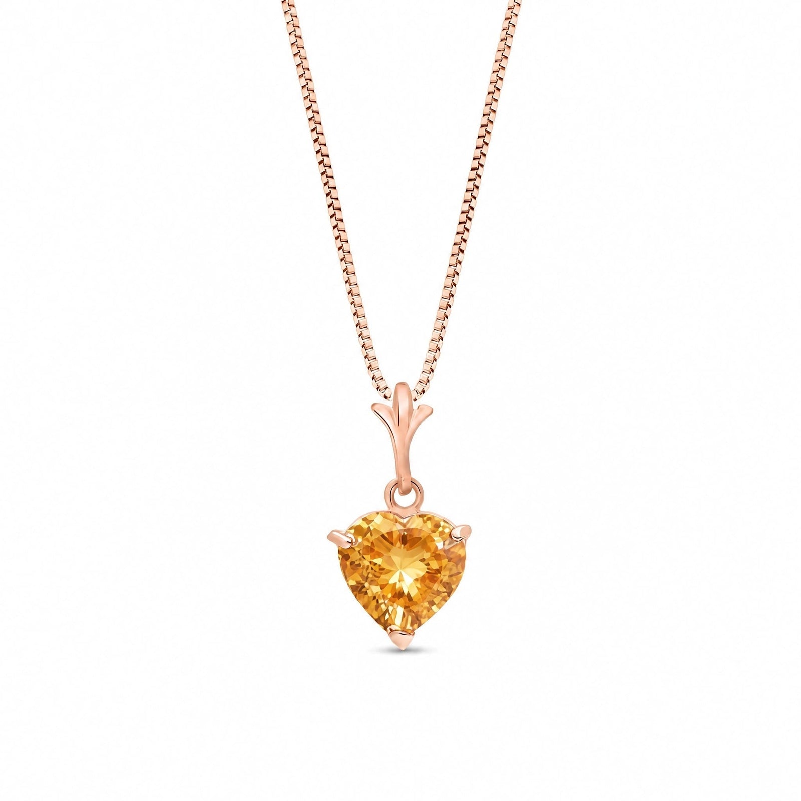 Rose Gold Classic Necklace Citrine 10K — Alida