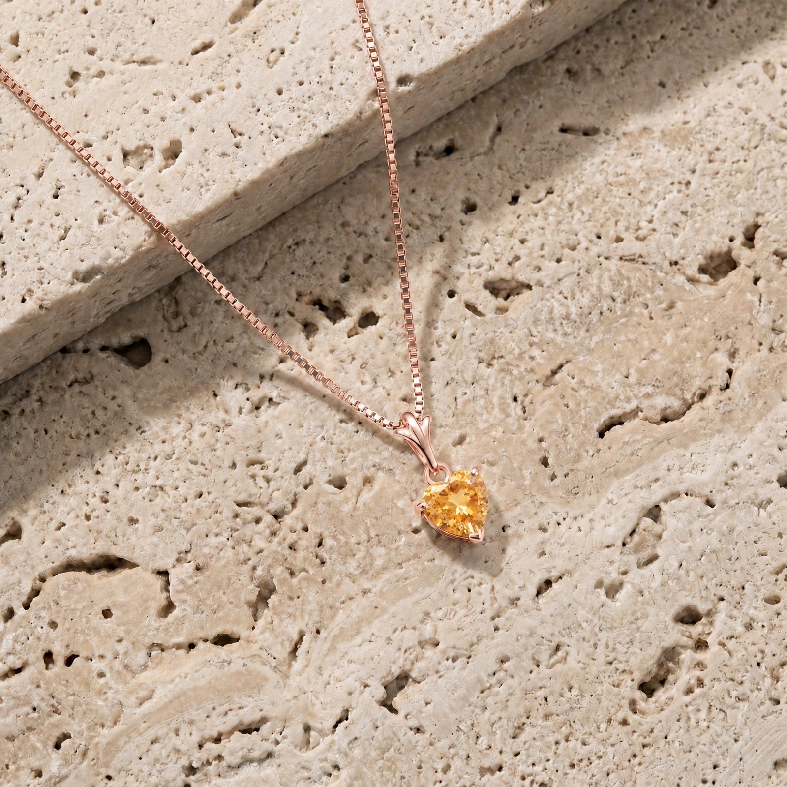 Rose Gold Classic Necklace Citrine 10K — Alida