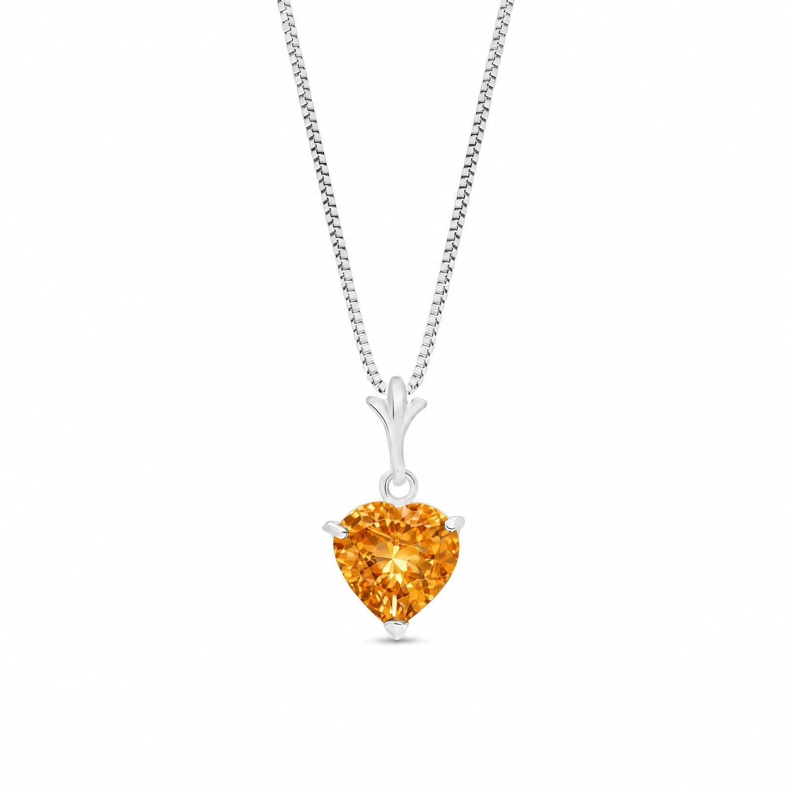 White Gold Classic Necklace Citrine 10K — Alida