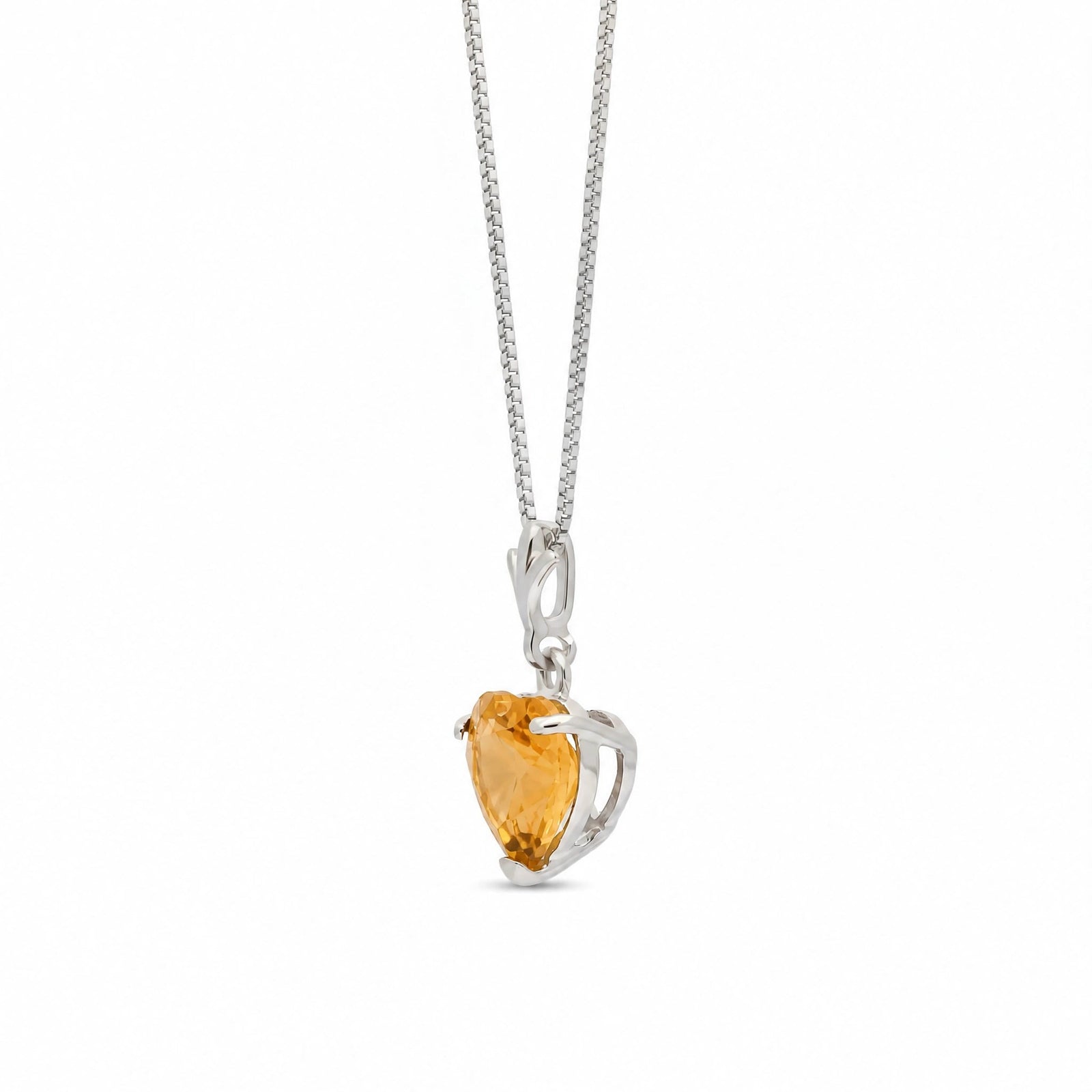 White Gold Classic Necklace Citrine 10K — Alida