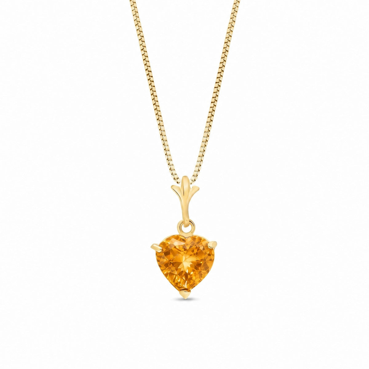 Yellow Gold Classic Necklace Citrine 10K — Alida