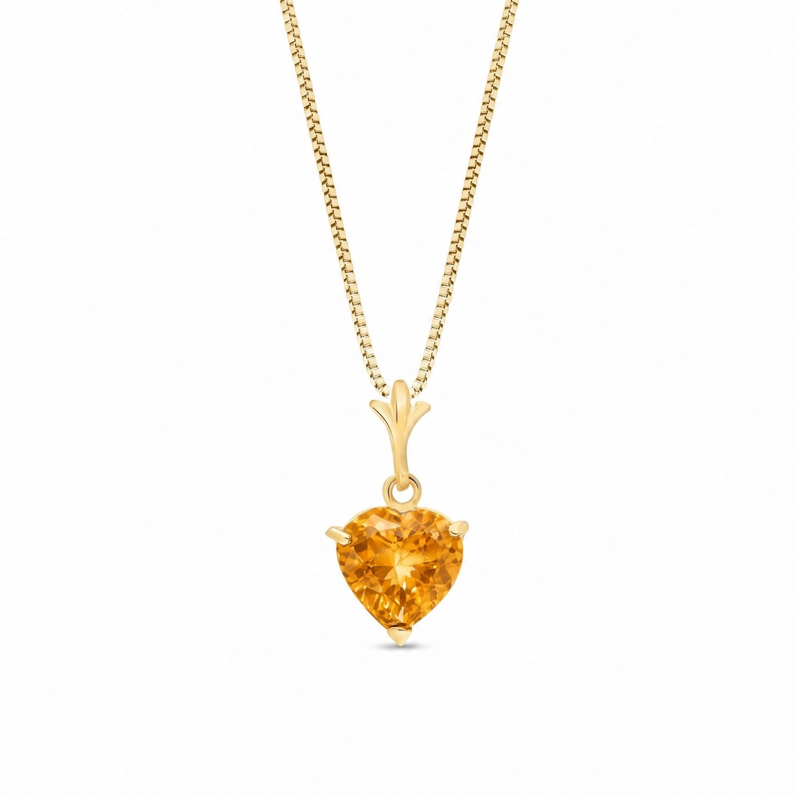 Yellow Gold Classic Necklace Citrine 10K — Alida