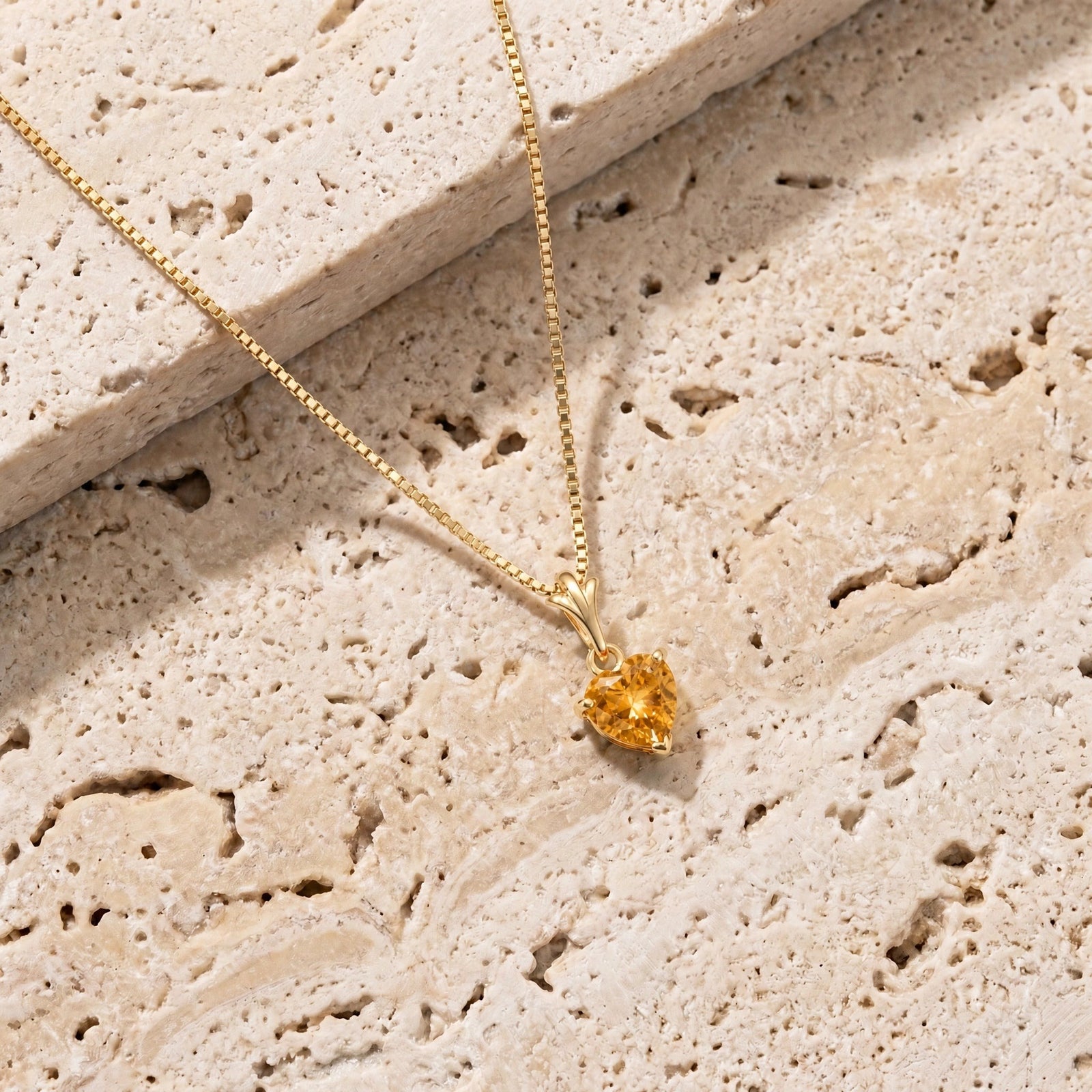 Yellow Gold Classic Necklace Citrine 10K — Alida
