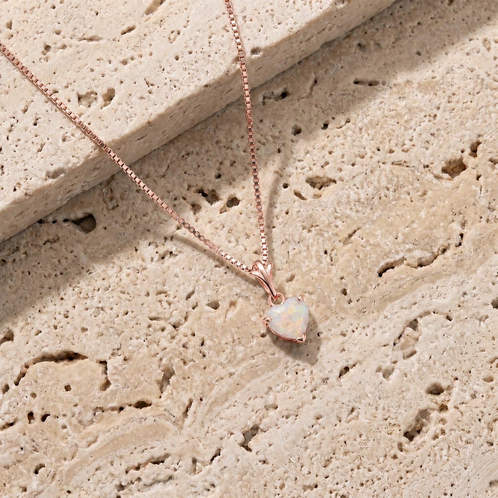 Rose Gold Classic Necklace Opal 10K — Alida