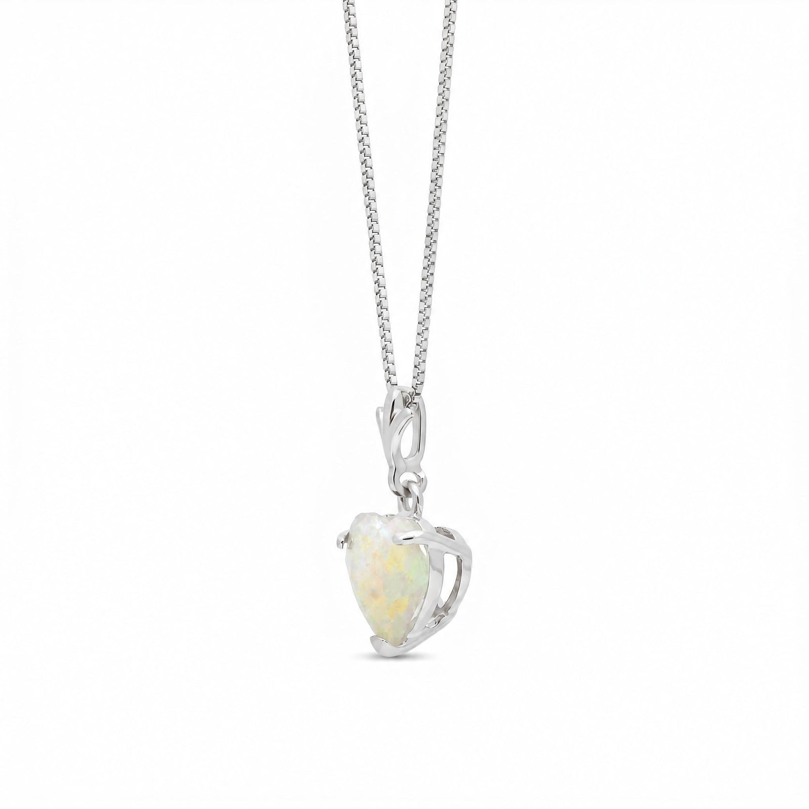 White Gold Classic Necklace Opal 10K — Alida