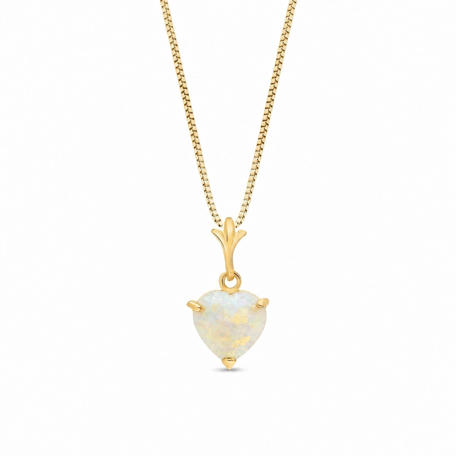 Yellow Gold Classic Necklace Opal 10K — Alida