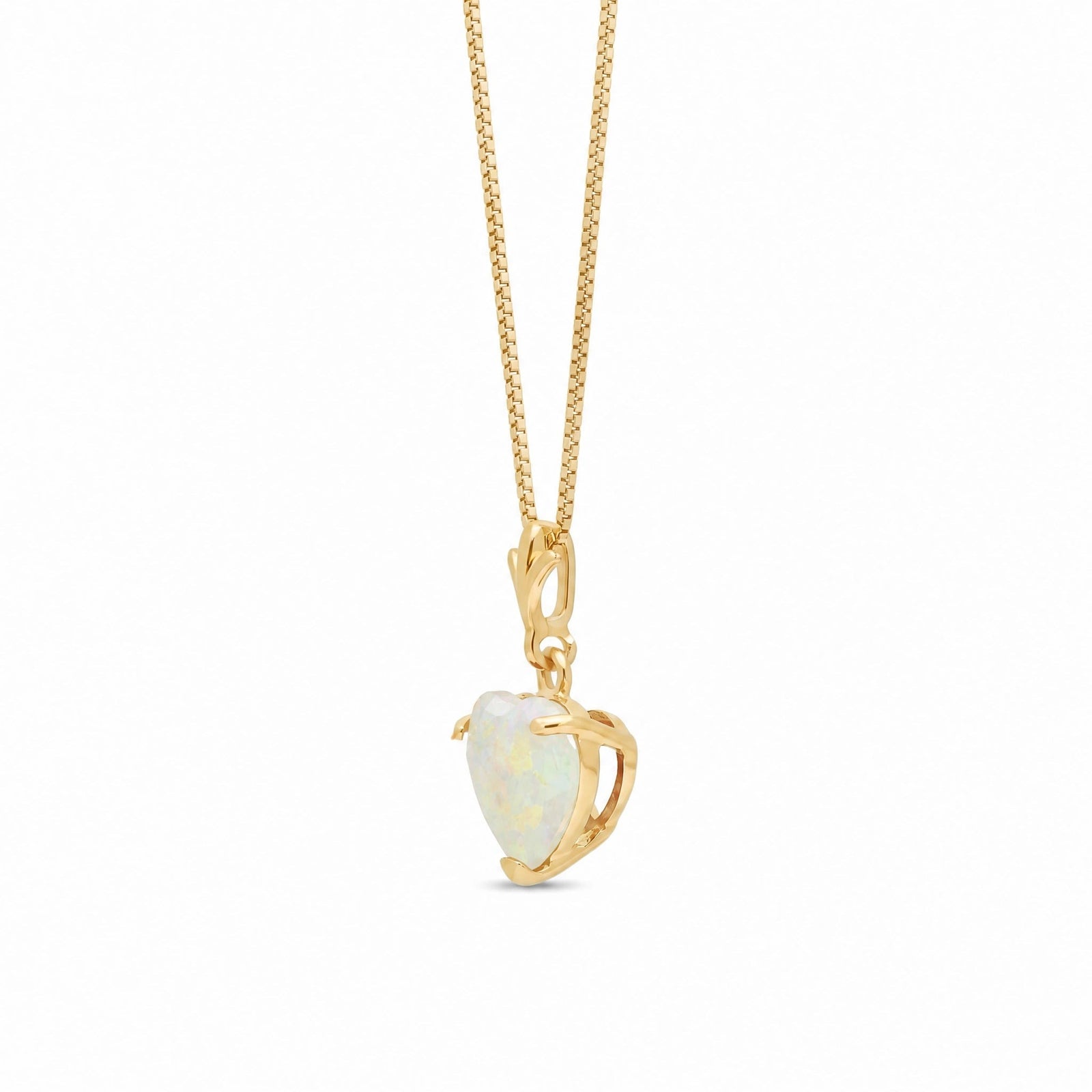 Yellow Gold Classic Necklace Opal 10K — Alida