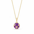 Yellow Gold Pendant Necklace Amethyst — Flora