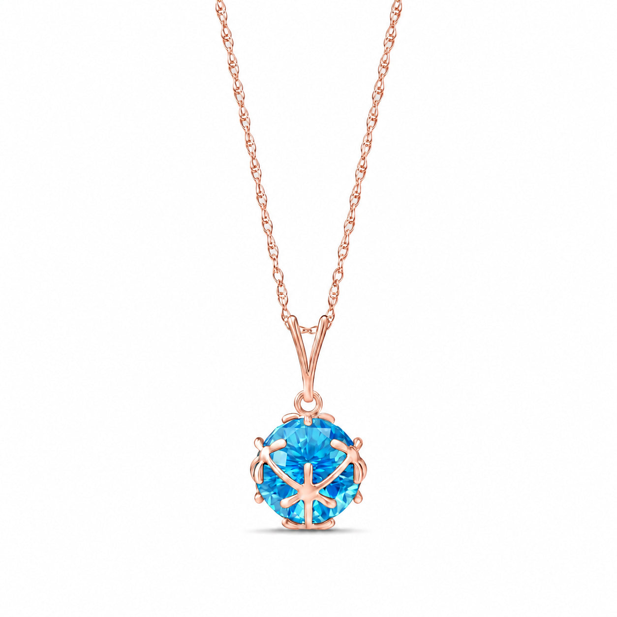 Rose Gold Rose Pendant Necklace Citrine 10K — Flora