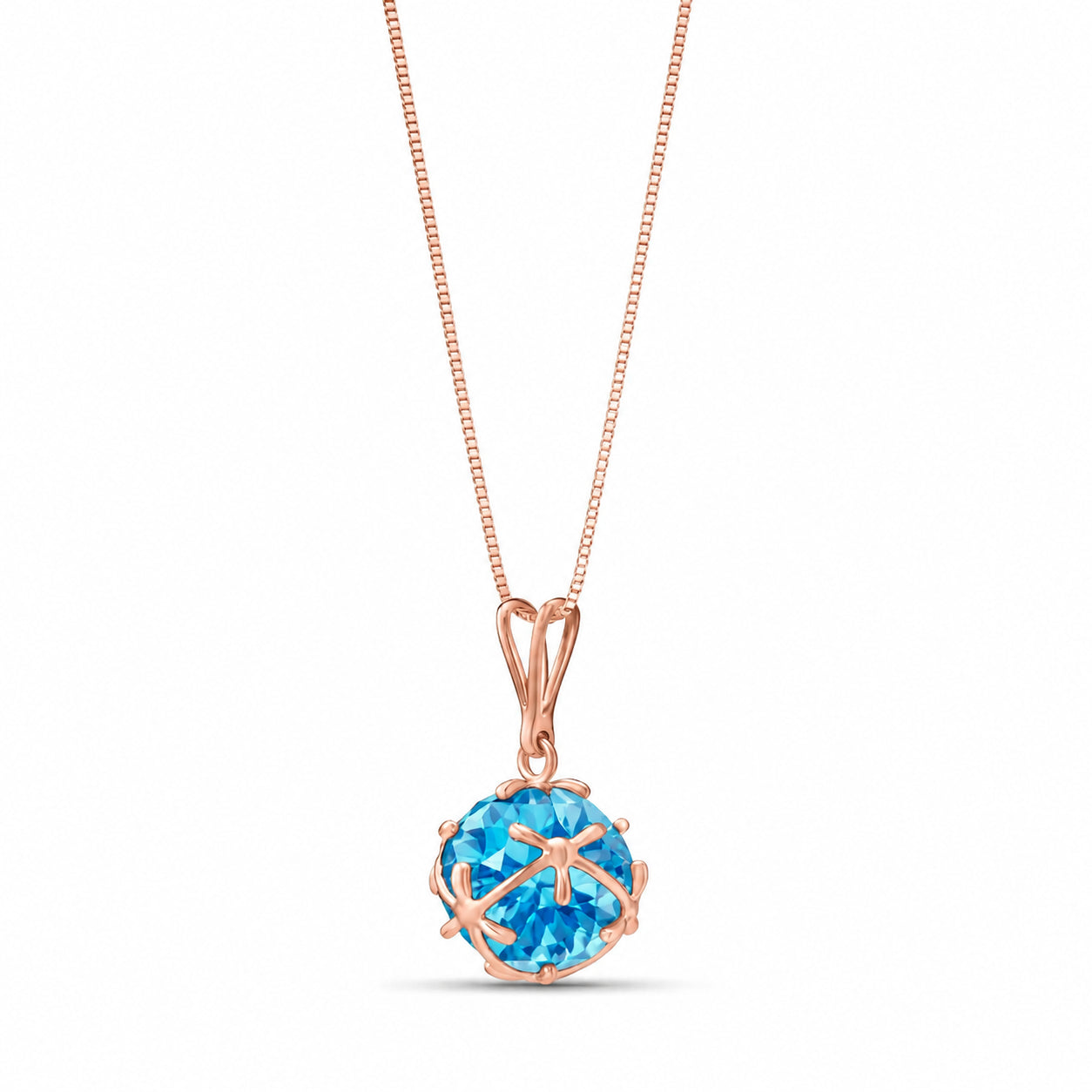 Rose Gold Rose Pendant Necklace Citrine 10K — Flora